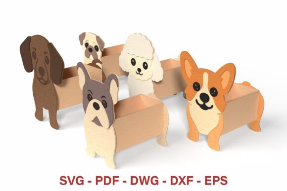 Cute Dog Box Set – 5 Breeds SVG