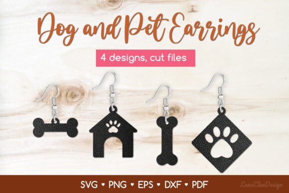 Dog and Pet Earrings SVG Cut Files