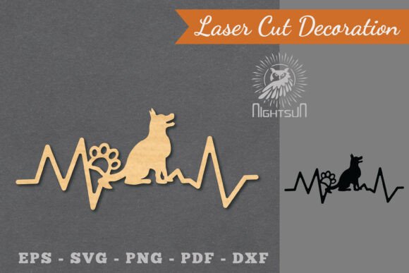 Dog Heartbeat Laser Cut Decoration 6