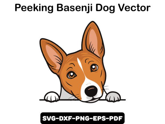 Peeking Basenji Dog Vector