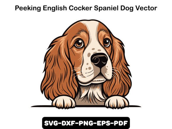Peeking English Cocker Spaniel Dog