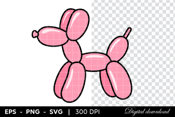 Pink Balloon Dog Animal Illustration Review
