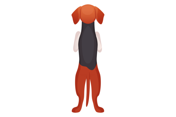 Standing Beagle. Cute Dog Rear View Icon