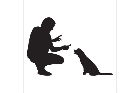 Training Dog Silhouette Vector Art